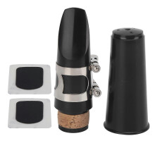 Clarinet Mouthpiece Kit ABS Ligature Cushions Reed Cap Musical Instrument Accessories(Black )