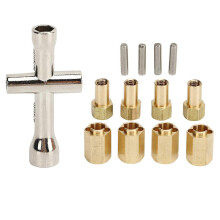 7mm Brass Wheel Hex Hub Extenders RC Wheel Spacers Brass Extended Combiner with Cross Wrench for Traxxas 1/18 RC Crawler Car Upgrade Parts
