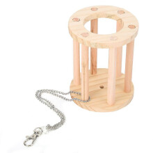 Wooden Pet Chinchilla Hamster Guinea Pigs Chew Play Grass Basket Cage Playground Toy(Suspended)