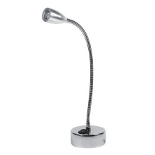 Zilverkleurige LED-wandlampen met flexibele zwanenhals, geschikt als nachtlampje voor naast het bed, warm wit licht (Type 2)