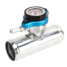 Radiator Inline Filler Neck 38mm 1?1/2in OD with Temp Display Cap T6061 Aluminum Polished Surface for Cars