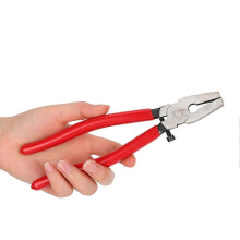 Household Steel Flat Nose Pliers with Adjustable Screw Hand Tool for Glass Ceramics Red