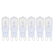 6 stuks G9 LED-lampen, dimbaar, 3W, energiebesparend, 360 graden lichtbundel, geschikt voor plafondlampen en hanglampen, wit licht, 220-240V