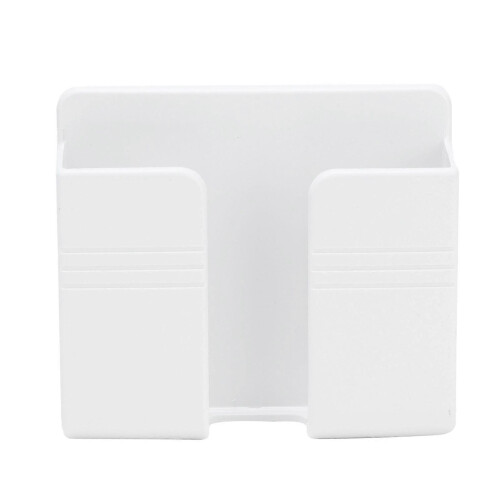 4pcs Wall Mounted Storage Shelf Punch Free Wall Remote Control Mobile Phone Charging Base StandHorizontal Stripe 2