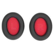 Vervangende oorkussens voor Anker Soundcore Life Q10 Life 2 NEO hoofdtelefoon, gemaakt van prote?neleer met sponsstructuur, zwart en rood.