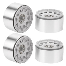 4pcs 2.2 Inch Aluminium Alloy Wheel Hub Fit for TRX4 SCX10 90046 D90 TRX6 1/10 RC Crawler CarSilver