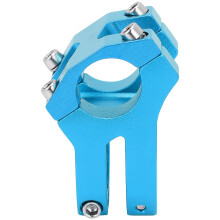 LUNJE 25,4 x 35 mm Fahrradlenker, kurzer Vorbau, Riser, Aluminiumlegierung, Hohlvorbau, Blau