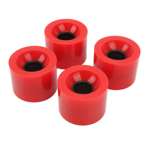 4PCS PU Skateboard Wheel Replacement Low Noise Multifunctional Land Surfboard Roller Casters Red 1