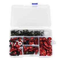 177PCS Motorcycle Fairing Bolt Kit Colorful M5 M6 Motorcycle Windscreen Screws Replacement For SUZUKI GSXR600 GSXR750 Red