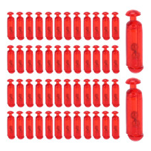 50 Stück 15 mm robuste Rasseln zum Schütteln von Angelködern, Ködereinsätze, Röhrenrasseln für Weichfische, Rot