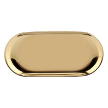 Nordic Style Stainless Storage Tray Cosmetics Jewelry Cake Plate for Office Desks(Golden S)
