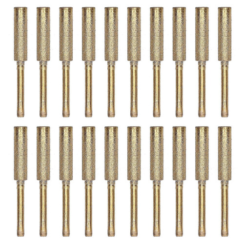 20Pcs Chainsaw Sharpener Burr Grinding Head Rotating File Sharpening Tool Set KitGold 5.5mm