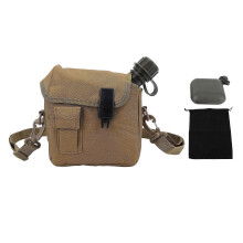 Outdoor-Wasserflasche, 1,5 l, großes Fassungsvermögen, tragbar, flach, mit Hüfttasche, für Outdoor-Sportarten, Wandern, Khaki