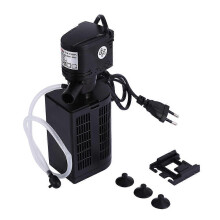 Multi function 3 in 1 Aquarium Filter Submersible Oxygen Pump Purifier Tank Tool EU Plug(12W)