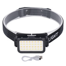 LED-Stirnlampe mit USB-Ladefunktion, 5 Helligkeitsstufen, hoher Helligkeit, IPX4 wasserdicht, ideal zum Radfahren und Angeln