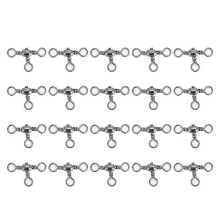 20Pcs Durable Flexible Three Way Rolling Swivels Triple Swivel Fishing Connectors(3#)