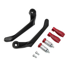 2-delige set beschermkappen voor motorfietshendels, rem- en koppelingshendels, stuurbeschermers van aluminiumlegering voor mountainbikes, rood