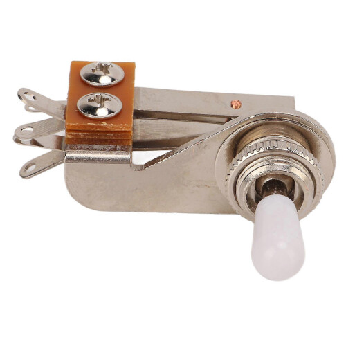 3 Way L Shaped Toggle Switch Electric Guitar Pickup Selector Replacement Tones Control PartsWhite Cap 1