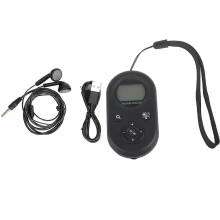 AM/FM mini-radio DC5V 76-108MHz FM 520-522-1710KHz AM draagbare radio met achtergrondverlichting en oortelefoon voor buiten, zwart