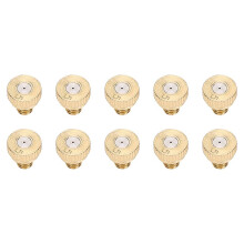 10 stuks messing sproeimondstukken voor lage druk, geschikt voor kraanwater, nevelverneveling (0,5 mm)