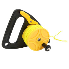 Tragbare Tauchrolle mit Griff und Daumenstopper für Schnorcheln, Unterwasser- und Wassersport, 46 m gelbes Kabel