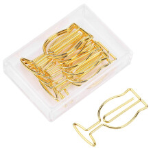 10 stuks vergulde metalen paperclips in bekervorm, grappige bladwijzerclips voor op kantoor.