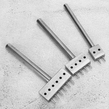 3PCS Spacing Punch Tool DIY Leather Craft Hole Punching Set Belt Hole Puncher(8mm??2+4+6?? )