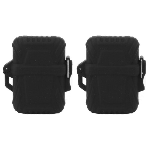 2 PCS Waterproof Lighter Case Plastic Black Sealed Pocket Lighter Container for Outdoor 1