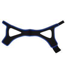 Anti-Schnarch-Kinnband, verstellbar, atmungsaktiv, Anti-Schnarch-Band, Kieferstützgürtel (Schwarz mit blauem Rand)