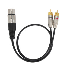 Splitterkabel mit 1 XLR-Buchse auf 2 Cinch-Stecker für Heimkino und professionelle Geräte (Buchse, 0,5 m)