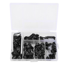158Pcs/Set Universal Fairing Bolts Gasket Wrench Kit Motorcycle AccessoryBlack