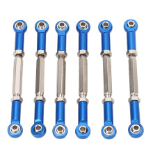 6Pcs 88mm Aluminum Alloy Adjustable Push RodsTurnbuckle Rod Linkage Accessories for RC Car Modelsblue