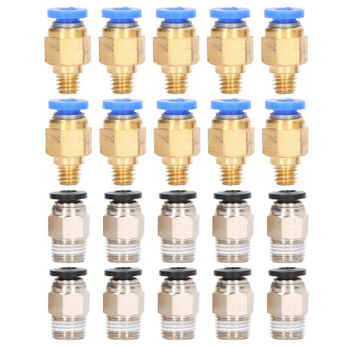 20Pcs 3D Printer Pneumatic Fitting PC4?M6 PC4?10 Accessory Set Kit for Creality Ender 3 1