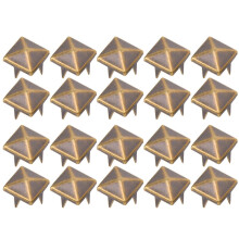 100 stuks 9 mm messing koperen vierkante klinknagels voor kleding, schoenen, tassen en lederdecoratie, bronskleurig.