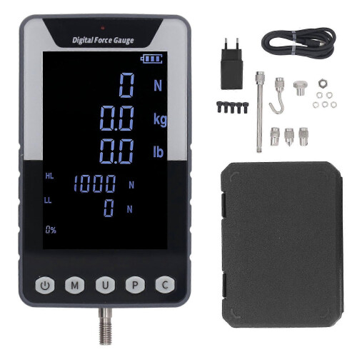 50N Digital Force Gauge Pull Push Meter 3 Measurement Modes Electronic Force Tester N Kg Lb Display EU Plug 1