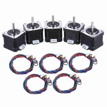 5 stuks Nema 17 stappenmotor aandrijving 2-fasen 1,8 graden 0,9A 0,4Nm 42mm met aansluitkabel 3D-printer/CNC accessoire vervanging