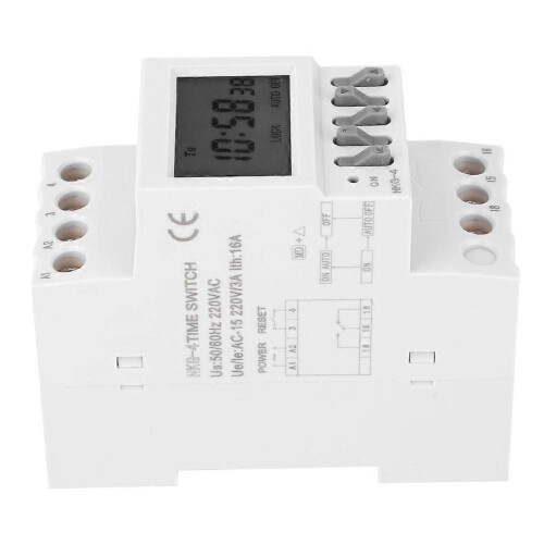 NKG-4 Programmable Timer Switch Din Rail Timing Control Switch AC220V 3A 2