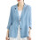 Damen-Leinenblazer, blau, langärmelig, leicht 2