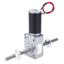 Worm Gear Motor Dual Right Handed Shaft Coaxial M8 Thread Speed Reduction 2345 Motor With Flange(Reduction ratio 100 )