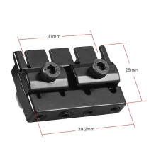 4-saitiger, kopfloser E-Bass: Saitenklemmsatz mit 2 Schraubenschlüsseln und 2 Muttern, schwarz