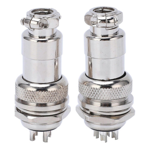 2Pcs Aviation Plug Socket Connector Zinc Alloy Shell Copper Silver Plated Connectors 4 Pin 1