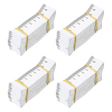 100 Stück Einweg-Doppelseiten-Papiermaßbänder, aufgewickelte Messlineale