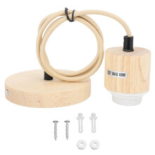 E27 houten hanglampfitting, vintage verlichtingsaccessoire, houten plafondpendellampvoet, fitting 220V