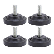 4 Stück verstellbare Gummifüße zum Anschrauben für Möbel, M10-Gewinde, Möbelgleiter für Tisch, Stuhl und Sofa, Durchmesser 58 mm