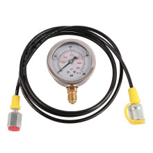 Hydraulic Hose Test Point Coupling M16*2?BSP1/4 + 0~400BAr 6000PSI Gauge 1.5m Hose