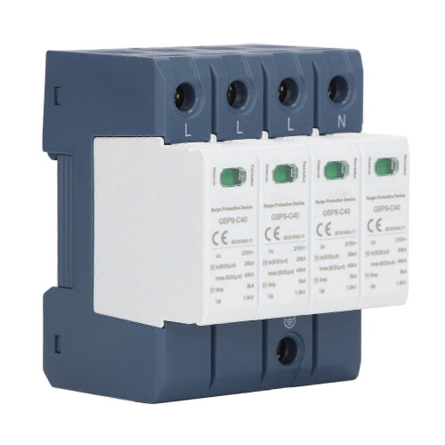 Surge Protective Device 40KA 4P SPD Protector Industrial DIN Rail Installation AC 275V 1