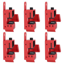 Set van 6 stroomonderbrekervergrendelingen met handgreep, standaard vergrendelings- en markeerapparaat voor elektriciens en onderhoudswerkzaamheden.