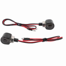 LED-Lenkerblinker, 12 V DC, Retro-Mini, wasserdicht, erhöhte Sichtbarkeit für Motorrad/ATV, schwarzes Gehäuse