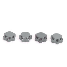 4 Stück 17 mm Radnabenmuttern-Staubschutzabdeckung aus Aluminiumlegierung für HSP94762 94886 1/8 RC-Car (Schwarz)