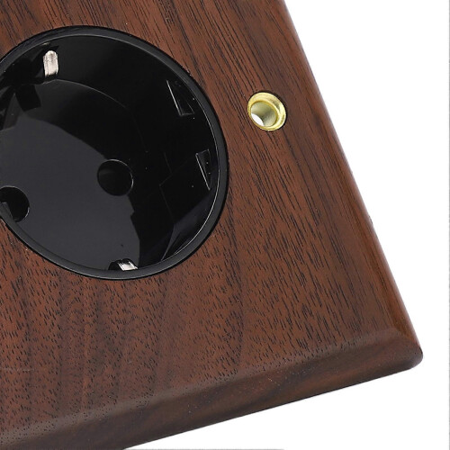 Wall Outlet Black Walnut Standard Retro Electric Wall Power Light Switch Socket Board 16A 2